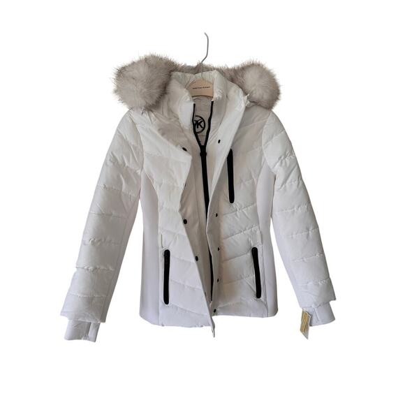 NWD Michael Kors White Winter Puffer Jacket size Small - Picture 1 of 7